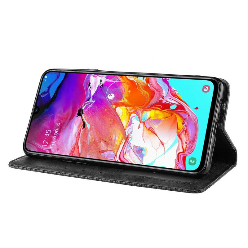 Folio-fodral Samsung Galaxy A20s Läderfodral Stiliserad Vintage Lädereffekt