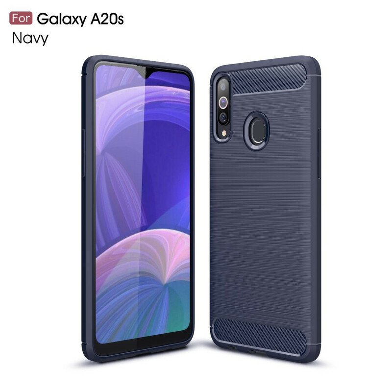 Mobilskal Samsung Galaxy A20s Borstad Kolfiber