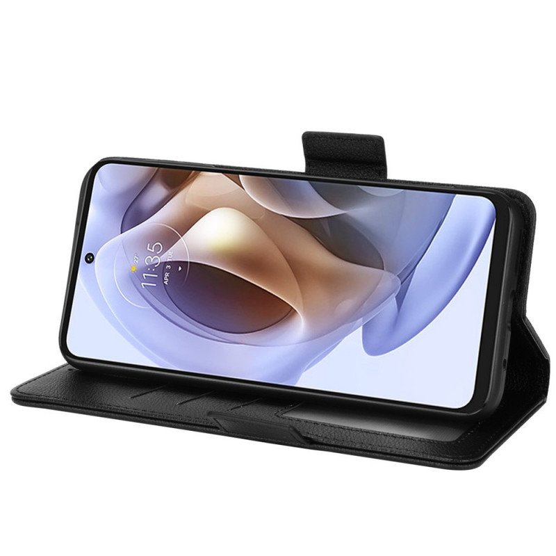 Fodral Moto G41 / G31 Folio-fodral Flap Double Litchi Nya Färger