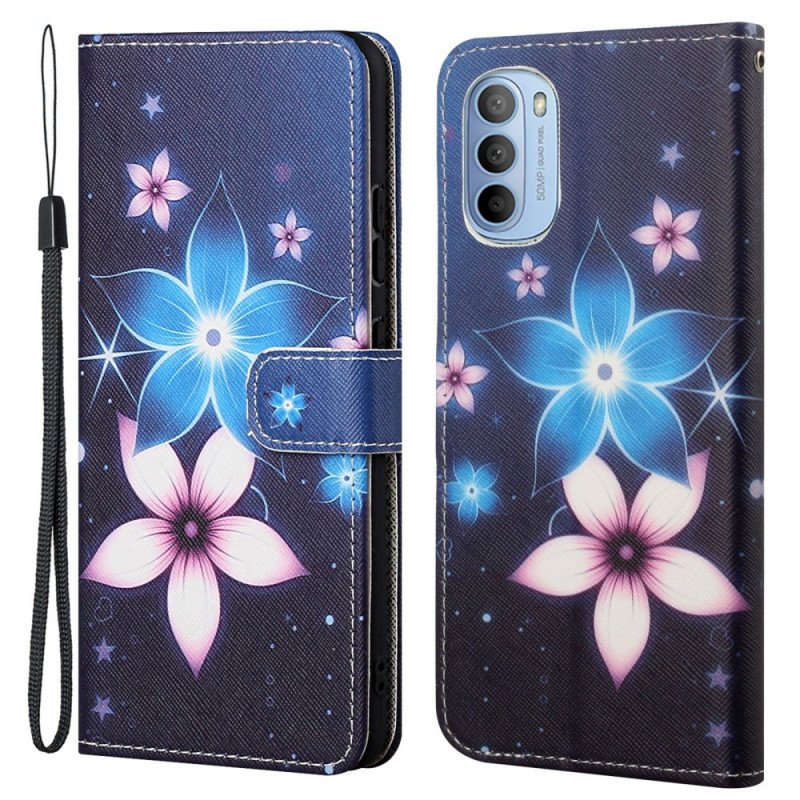 Fodral Moto G41 / G31 Med Kedjar Lunar Strap Blommor