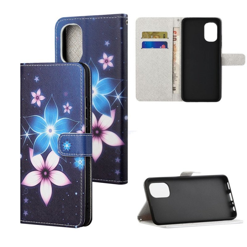 Fodral Moto G41 / G31 Med Kedjar Lunar Strap Blommor