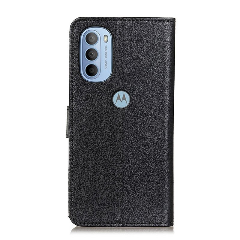 Fodral Moto G41 / G31 Traditionellt Litchi