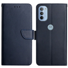 Folio-fodral Moto G41 / G31 Äkta Nappaläder