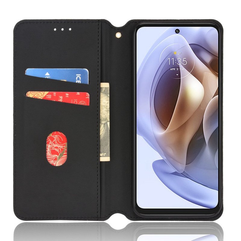 Folio-fodral Moto G41 / G31 Läderfodral Diamantlädereffekt