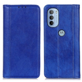 Folio-fodral Moto G41 / G31 Läderfodral Elegance Split Litchi Läder