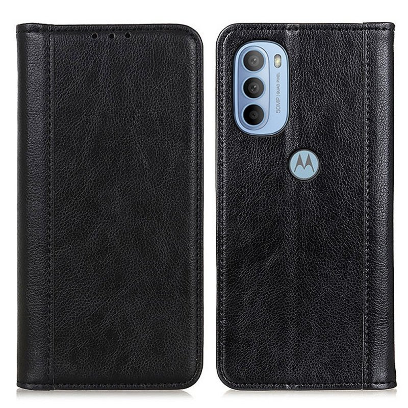 Folio-fodral Moto G41 / G31 Läderfodral Elegance Split Litchi Läder