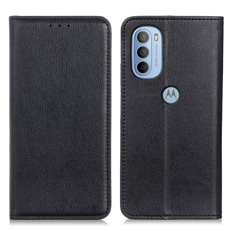 Folio-fodral Moto G41 / G31 Läderfodral Matt Split Läder