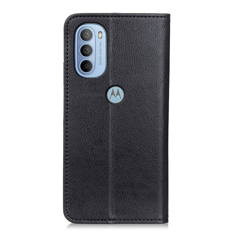 Folio-fodral Moto G41 / G31 Läderfodral Matt Split Läder