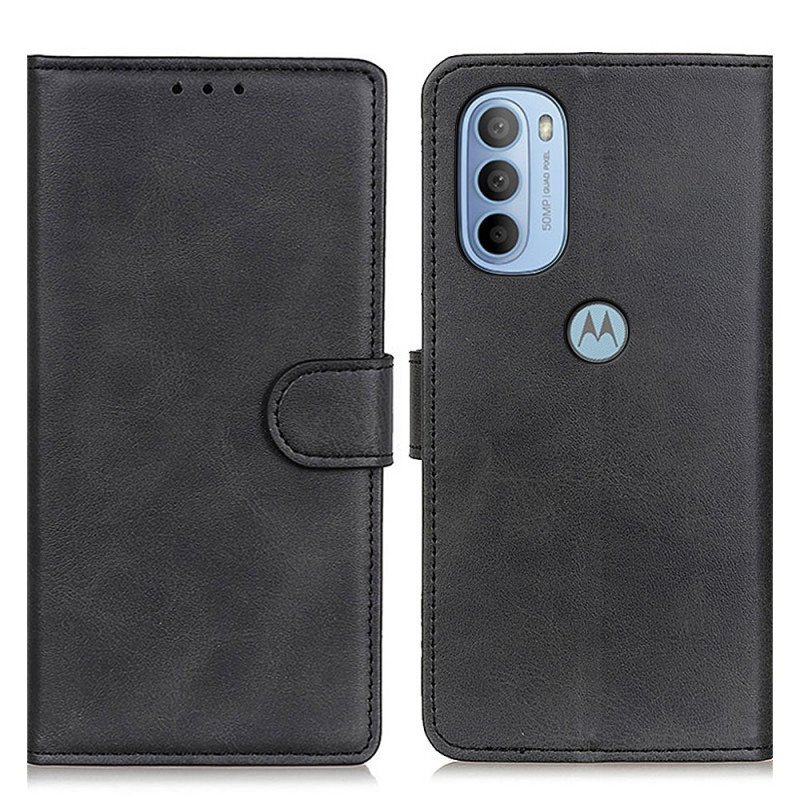 Folio-fodral Moto G41 / G31 Matt Retro Lädereffekt