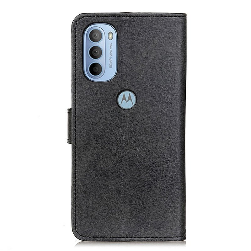 Folio-fodral Moto G41 / G31 Matt Retro Lädereffekt