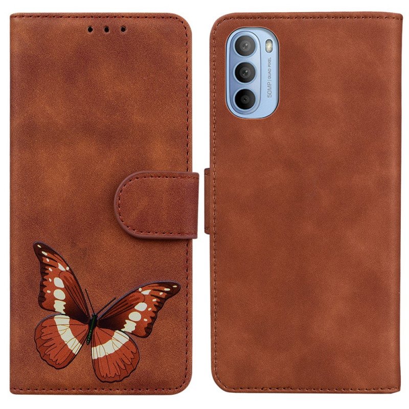 Folio-fodral Moto G41 / G31 Skin-touch Butterfly