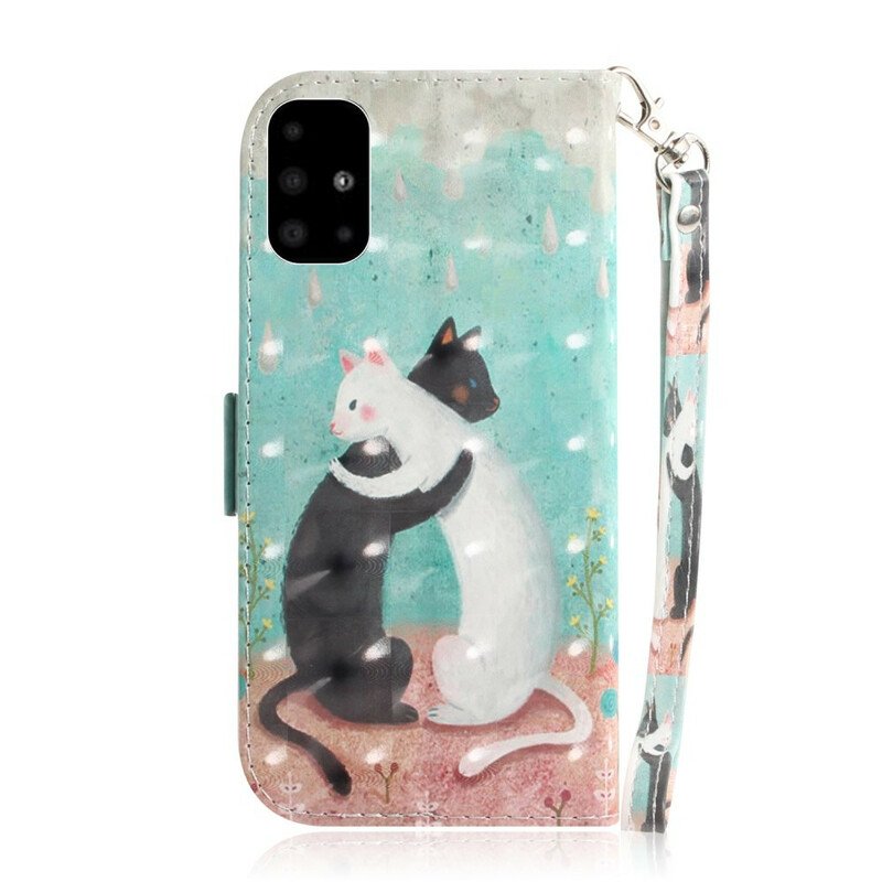 Fodral Samsung Galaxy A51 Med Kedjar Strappy Cat Friends