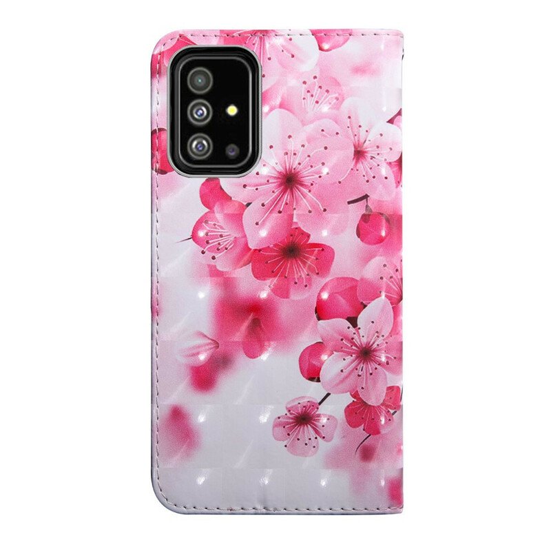 Fodral Samsung Galaxy A51 Rosa Blommor