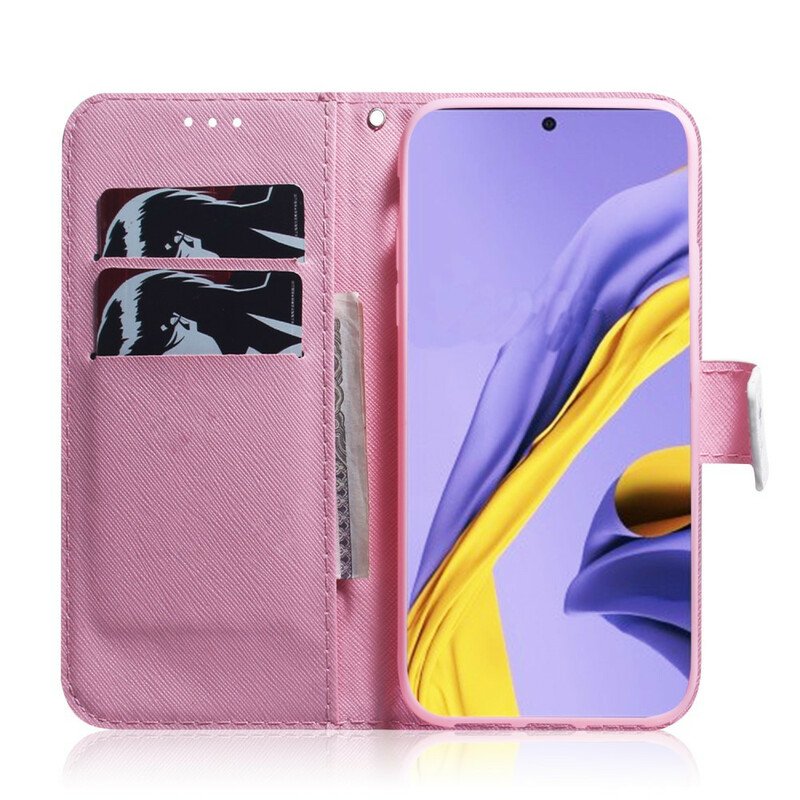 Folio-fodral Samsung Galaxy A51 Blomma Dusty Pink