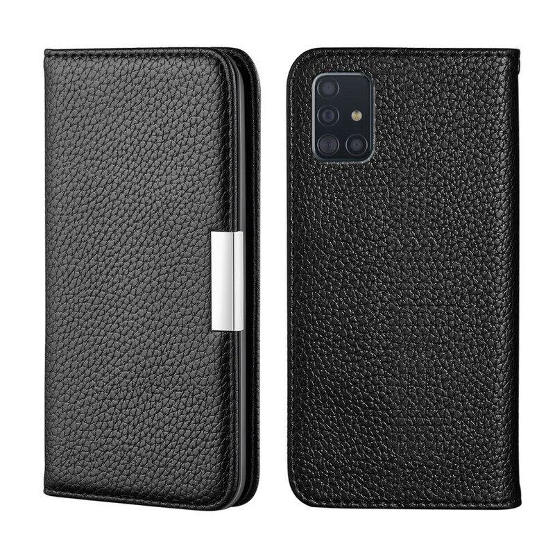 Folio-fodral Samsung Galaxy A51 Läderfodral Litchi Ultra Chic I Konstläder