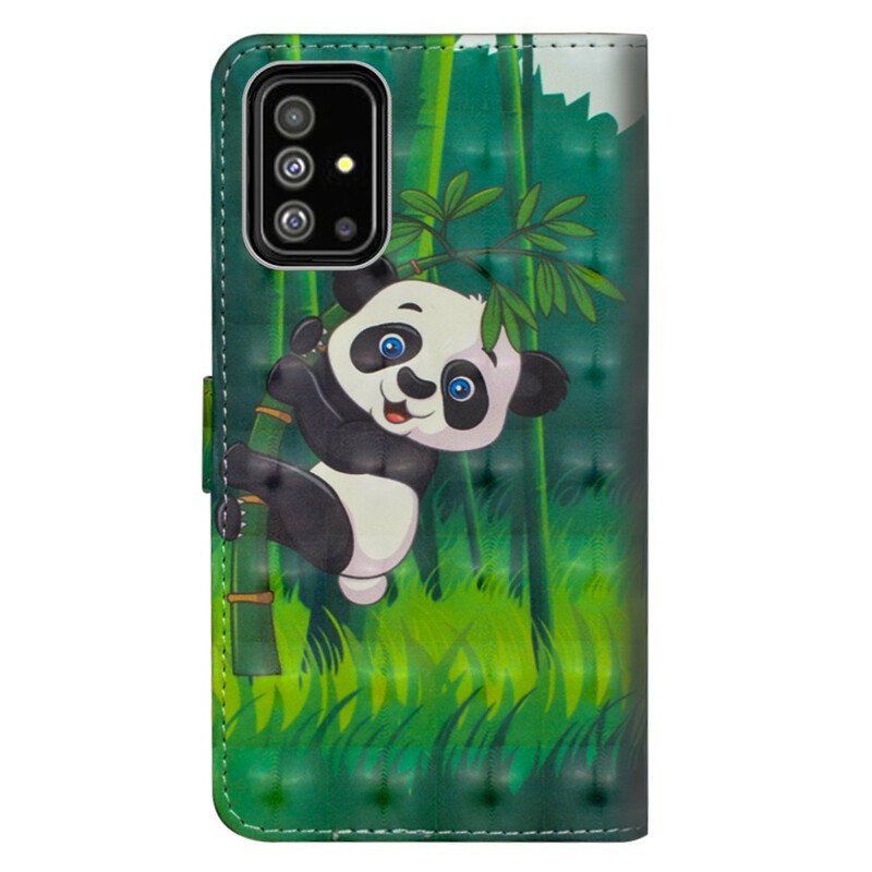 Folio-fodral Samsung Galaxy A51 Panda Och Bambu