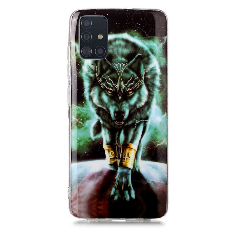 Skal Samsung Galaxy A51 Fluorescerande Wolf Series