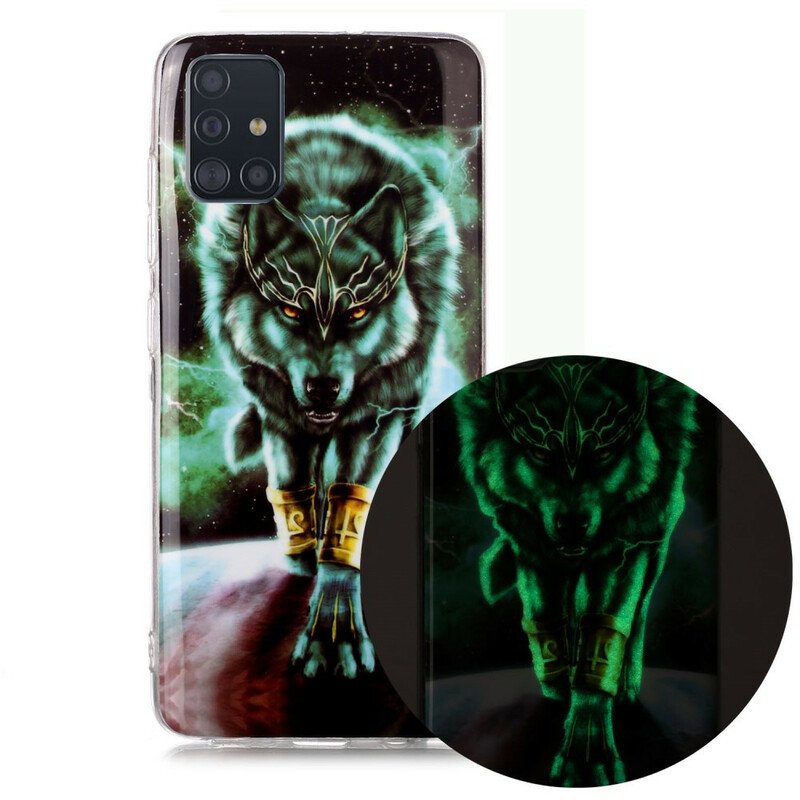 Skal Samsung Galaxy A51 Fluorescerande Wolf Series