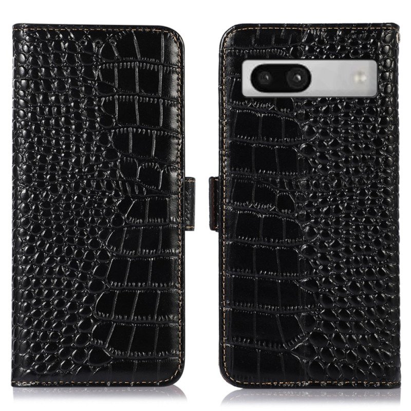 Fodral Google Pixel 7A Crocodile Style Rfid