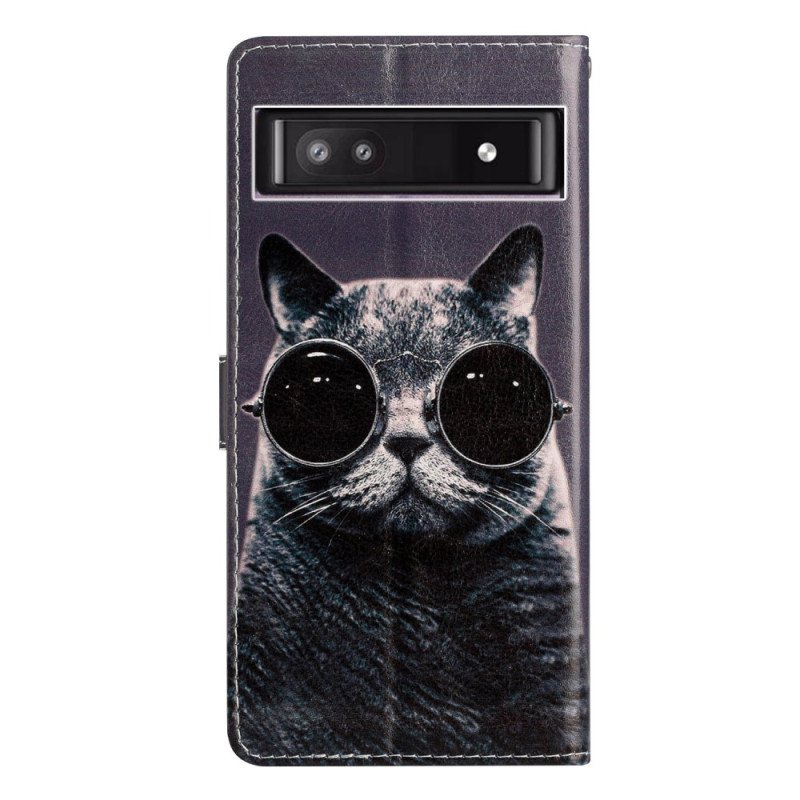 Fodral Google Pixel 7A Med Kedjar Strappy Cat Glasögon